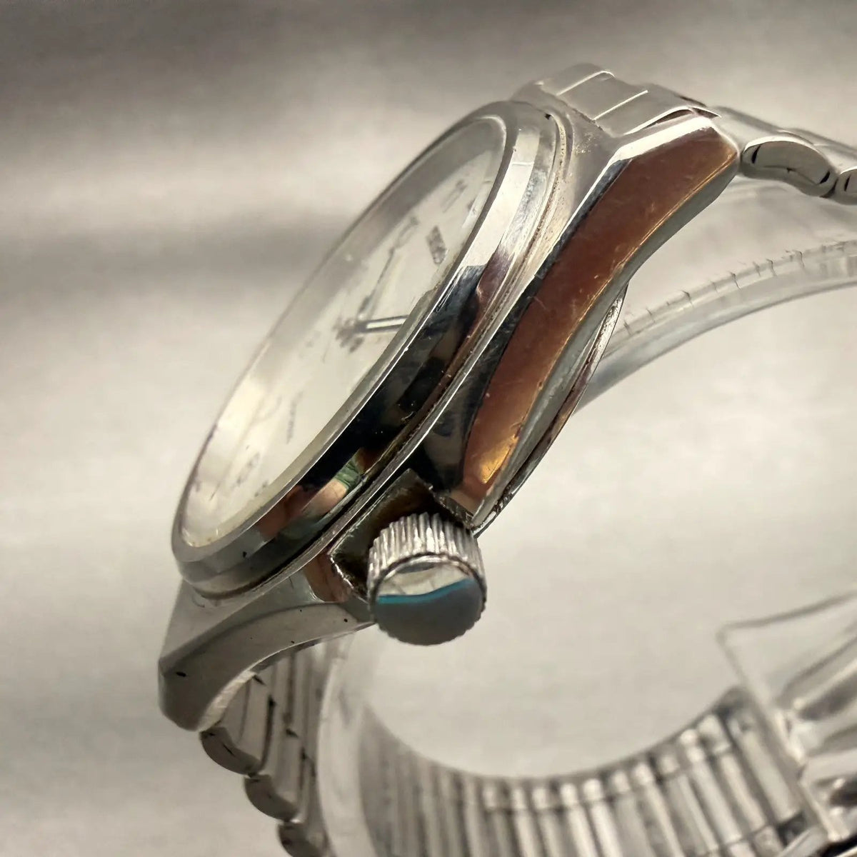 Seiko Chronos Watch Men 35mm Silver Dial Silver Daydate Round 5H23-7060 New Batt2