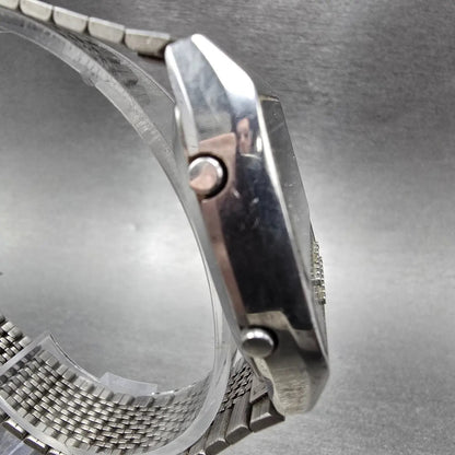 Seiko Calculator Watch Men 35mm Black Silver Alarm C359-5000 PARTS VTG4