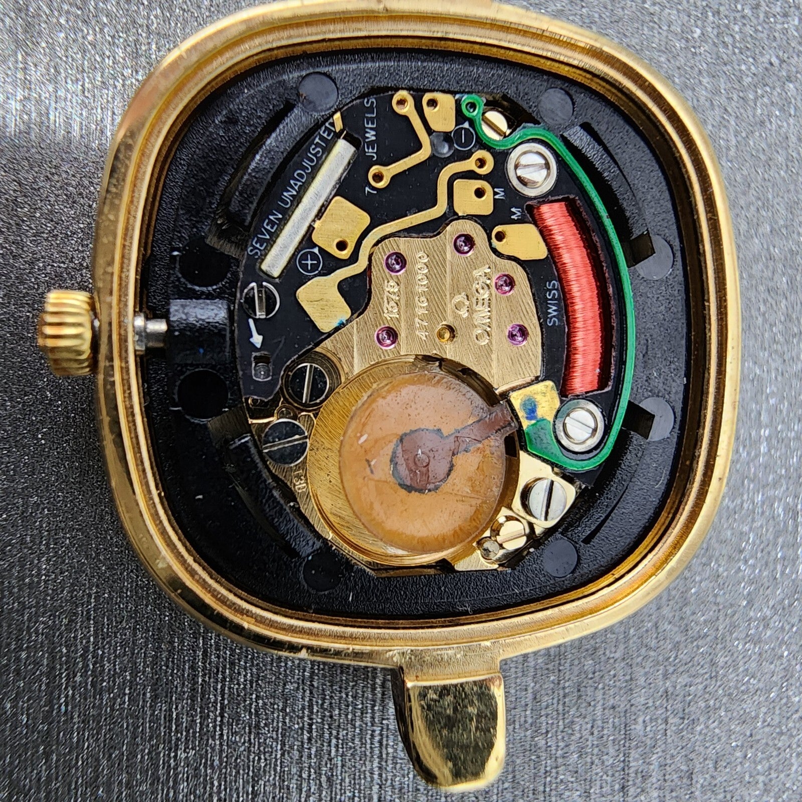 Omega De Ville Watch Women 21mm Gold Dial Gold Plated Cal 1375 591.0276 PARTS20