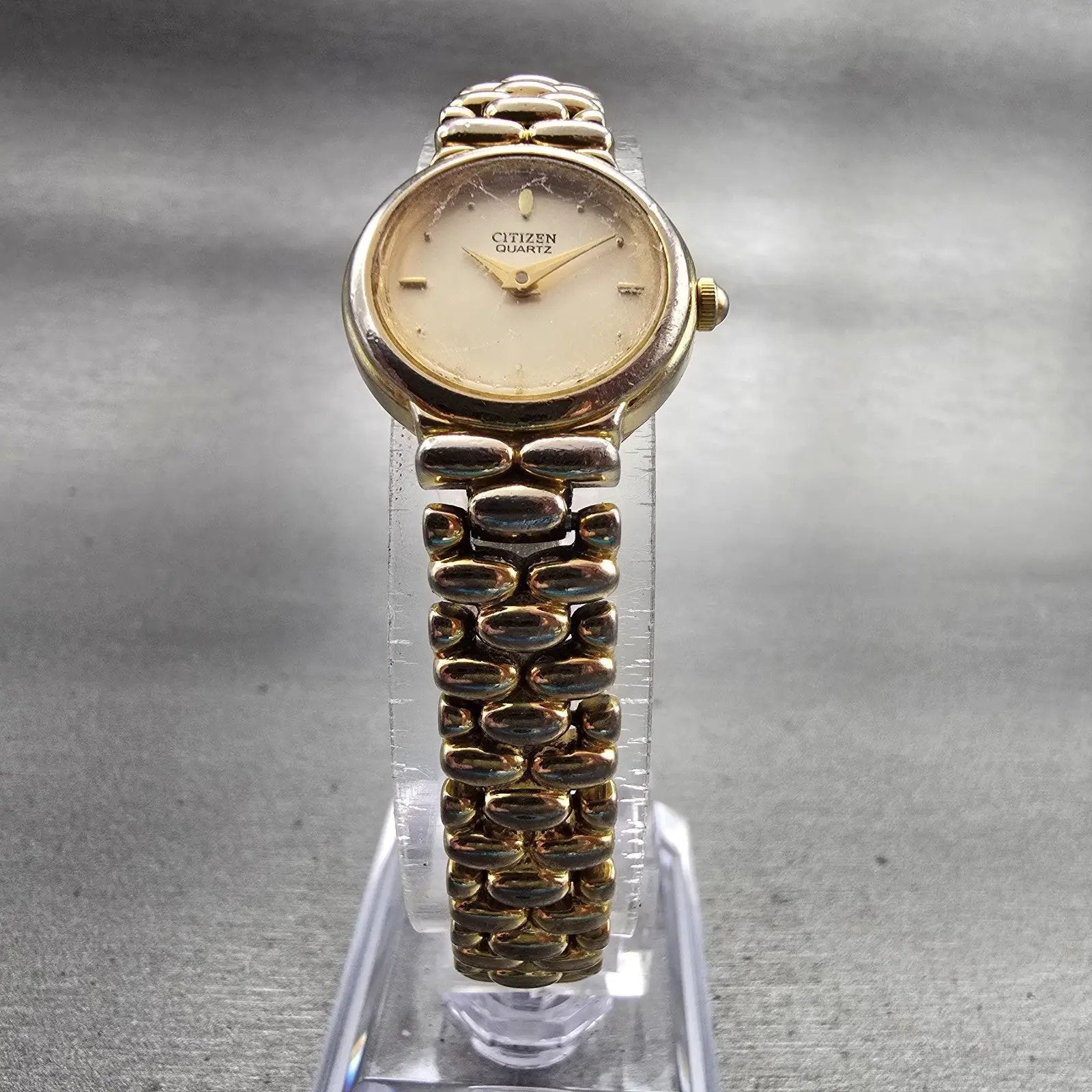 Citizen Watch Women 19mm Champagne Dial Gold Tone Round 5920-S72676 New Battery5