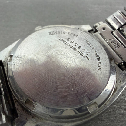 Seiko SQ Watch Men 34mm Silver Dial Silver tone Daydate 8223-5359 New Battery9