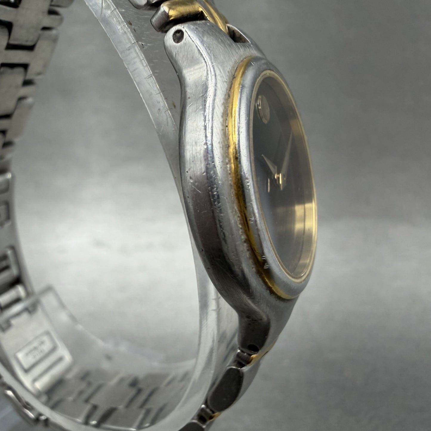 Movado Museum Watch Women 26mm Black Dial Two Tone Round 81.A1.827 New Battery3