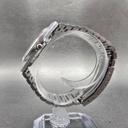 Seiko SQ Watch Men 35mm Silver Dial Silver Tone Date Round 5H22-7A09 PARTS VTG6