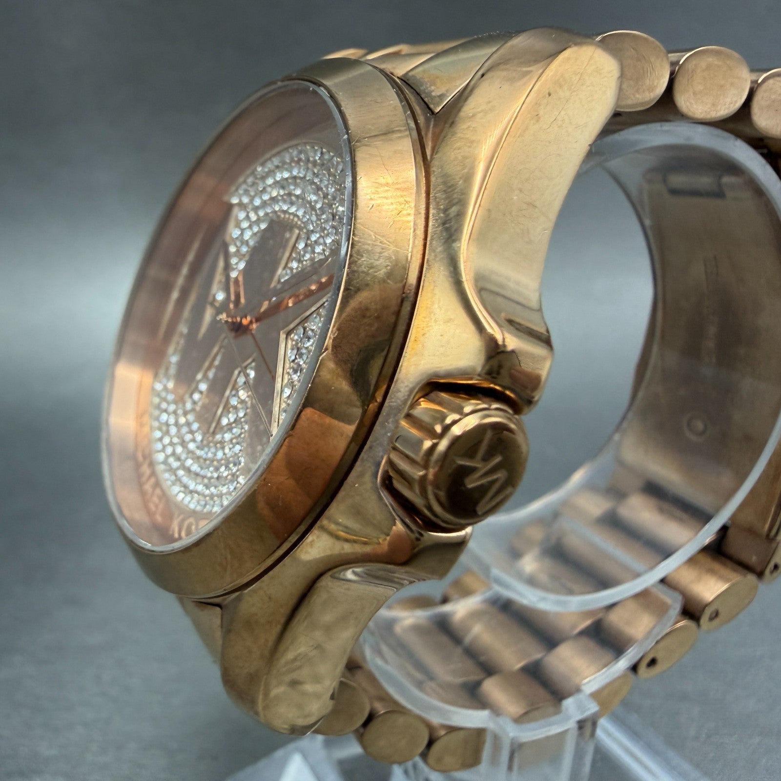 Michael Kors Bradshaw Watch Women 44mm Rose Gold Round MK-6437 New Battery2