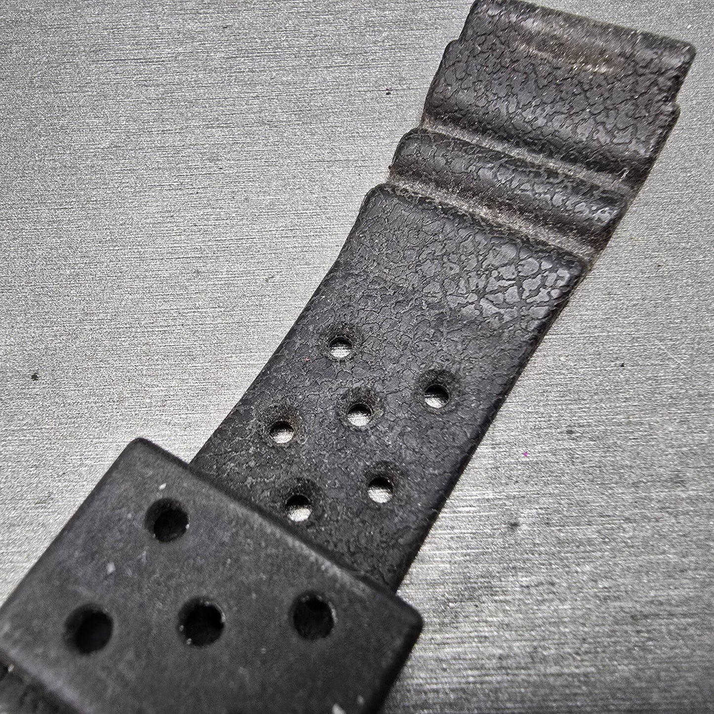 Seiko 22mm Dive Watch Band Black Two Piece Japan Made Vintage7