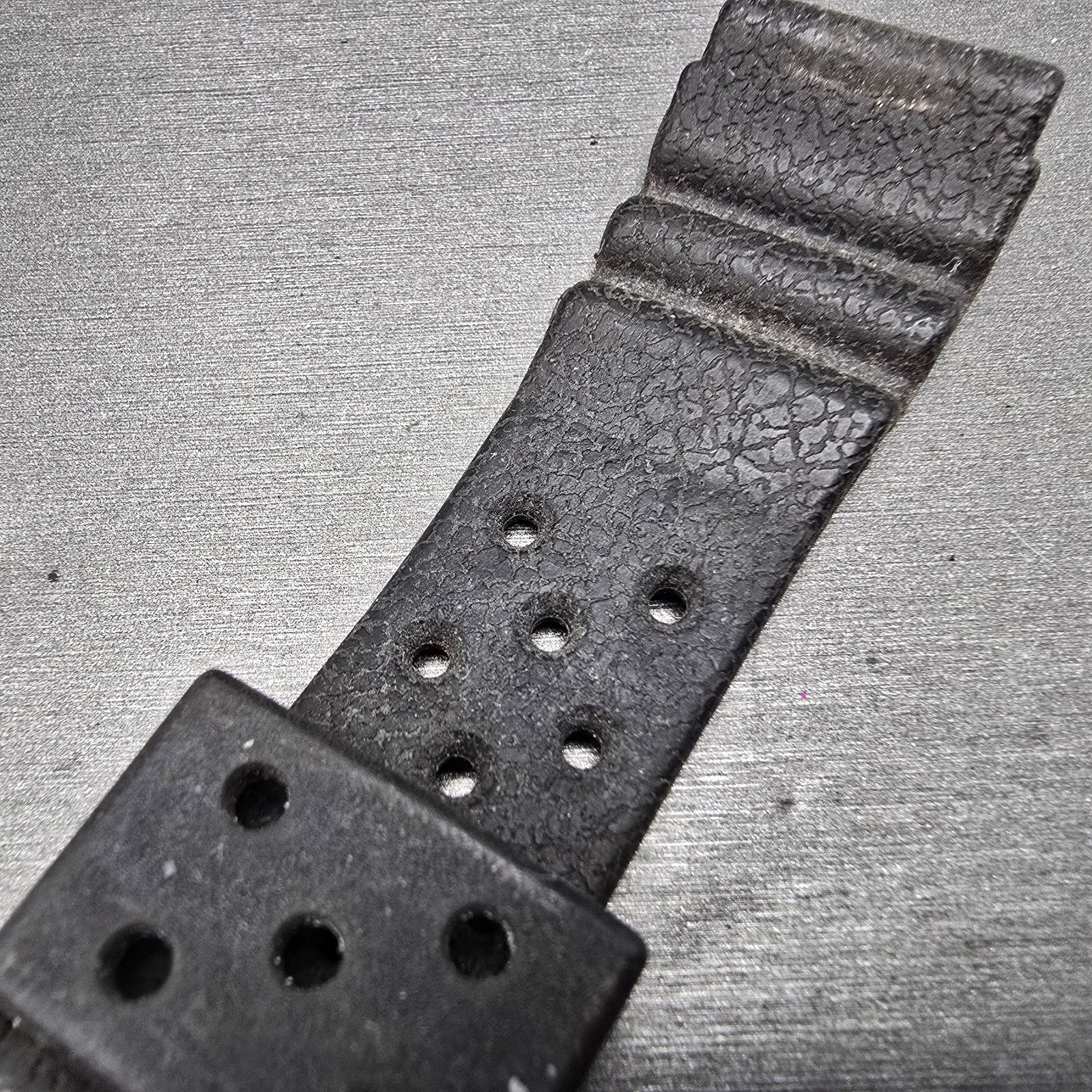 Seiko 22mm Dive Watch Band Black Two Piece Japan Made Vintage7