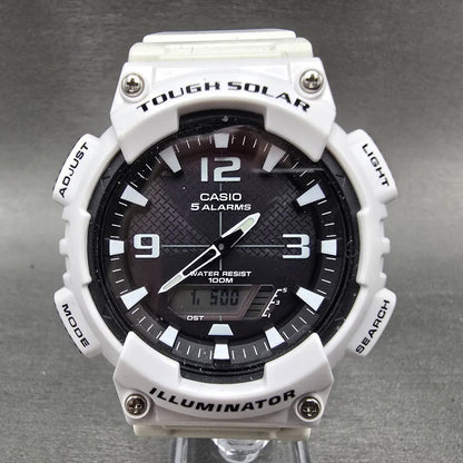 Casio AQ-S810W Watch Men 47mm Black White Alarm Chronograph Analog Digital Solar0