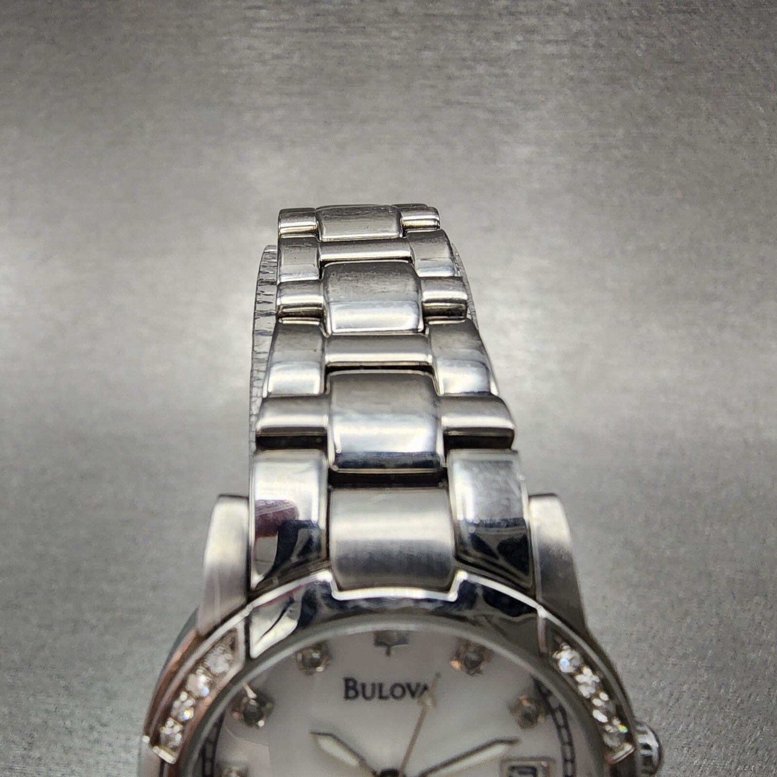 Bulova Marine Star Watch Women 26mm MOP Dial Silver Tone Date 96R42 New Battery4
