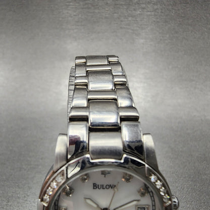 Bulova Marine Star Watch Women 26mm MOP Dial Silver Tone Date 96R42 New Battery4