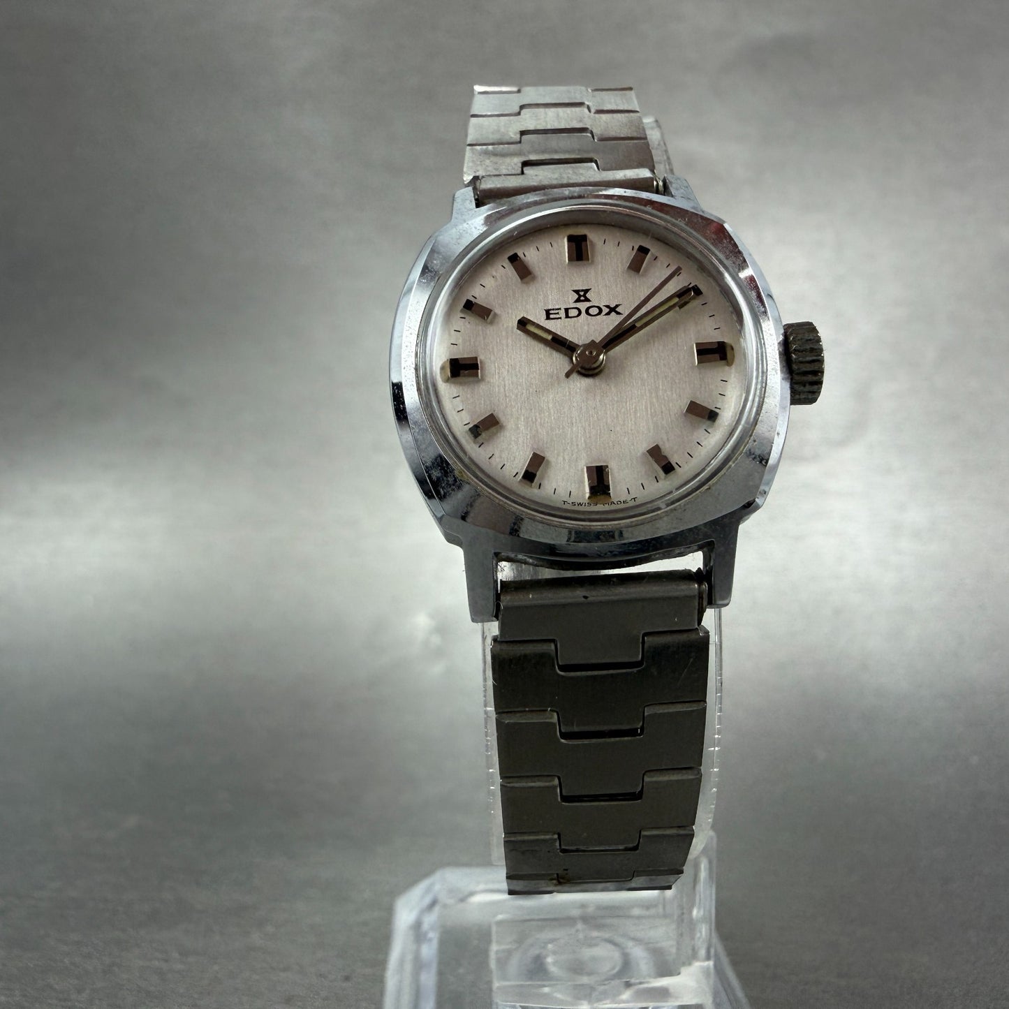 Edox Watch Women 23mm Silver Dial Silver Tone Round Manual Wind Runs VTG6
