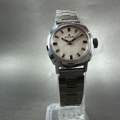 Edox Watch Women 23mm Silver Dial Silver Tone Round Manual Wind Runs VTG6