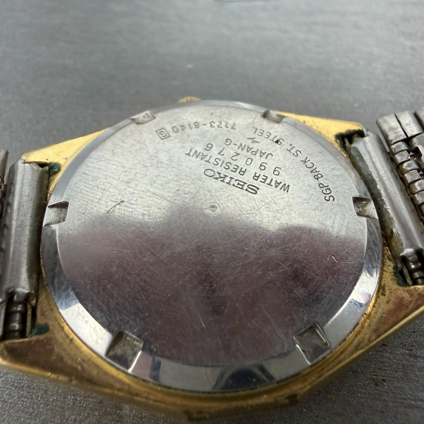 Seiko SQ Watch Men 35mm Brown Dial Gold Tone Daydate 7123-8140 New Battery9