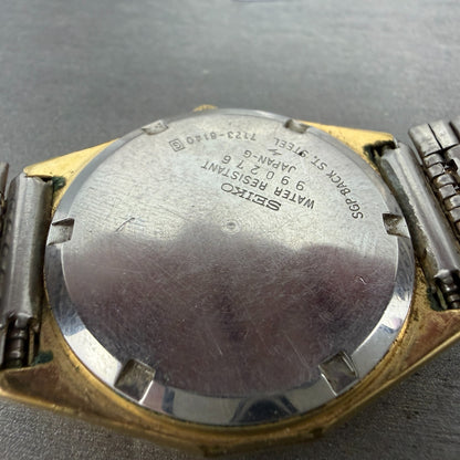 Seiko SQ Watch Men 35mm Brown Dial Gold Tone Daydate 7123-8140 New Battery9