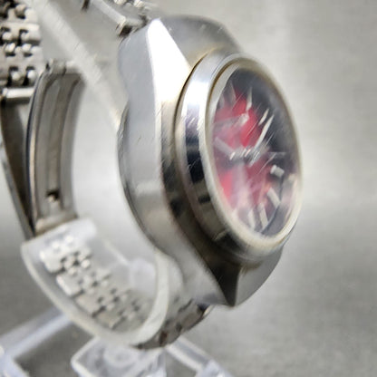 Citizen Automatic Watch Women 23mm Red Dial Silver Tone Daydate 4700333 Runs3