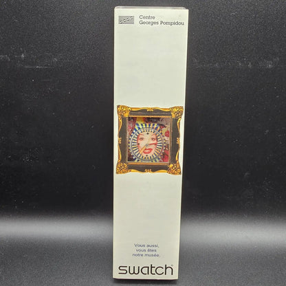 Swatch Time Tranny Watch Men 34mm David LaChapelle Round GZ163 New Battery NOS14