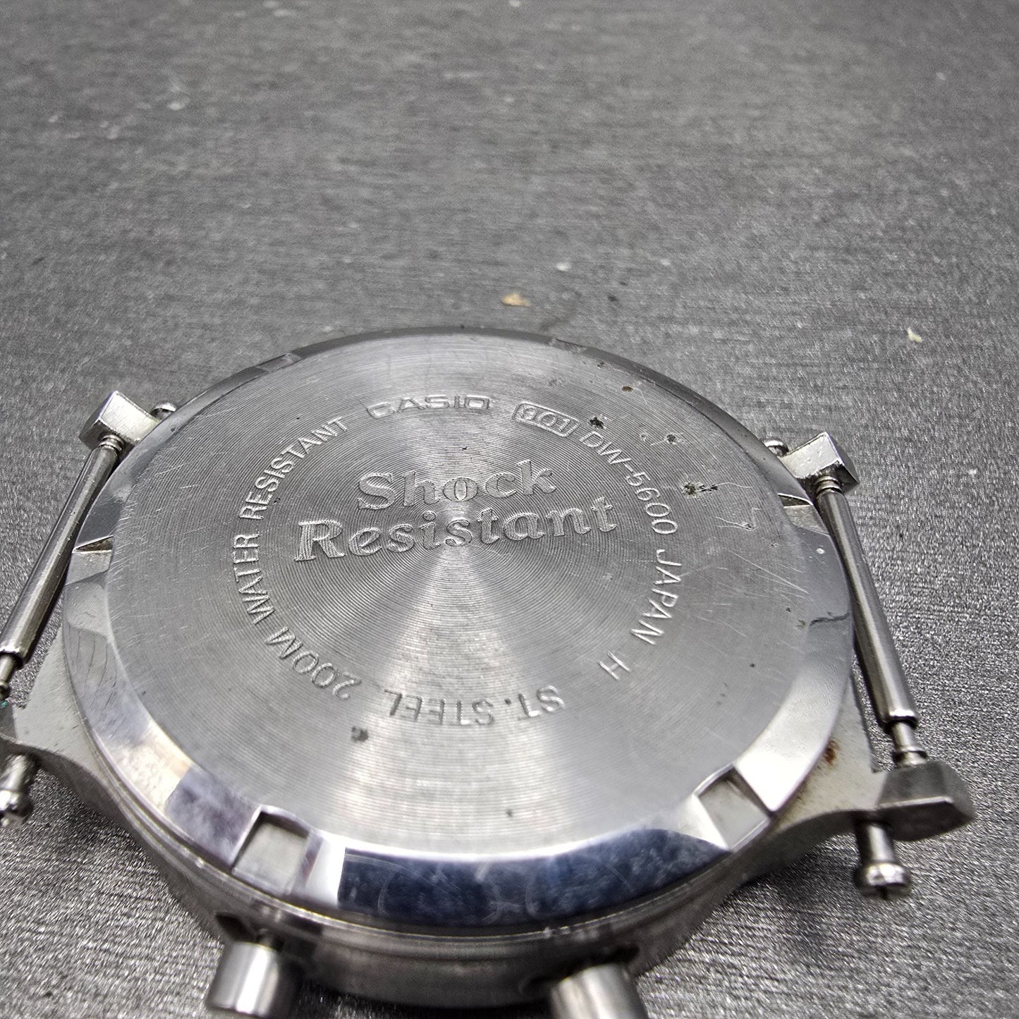 Casio DW-5600 Watch Men 38mm Silver Digital Alarm Chrono 901 New Battery VTG AB9