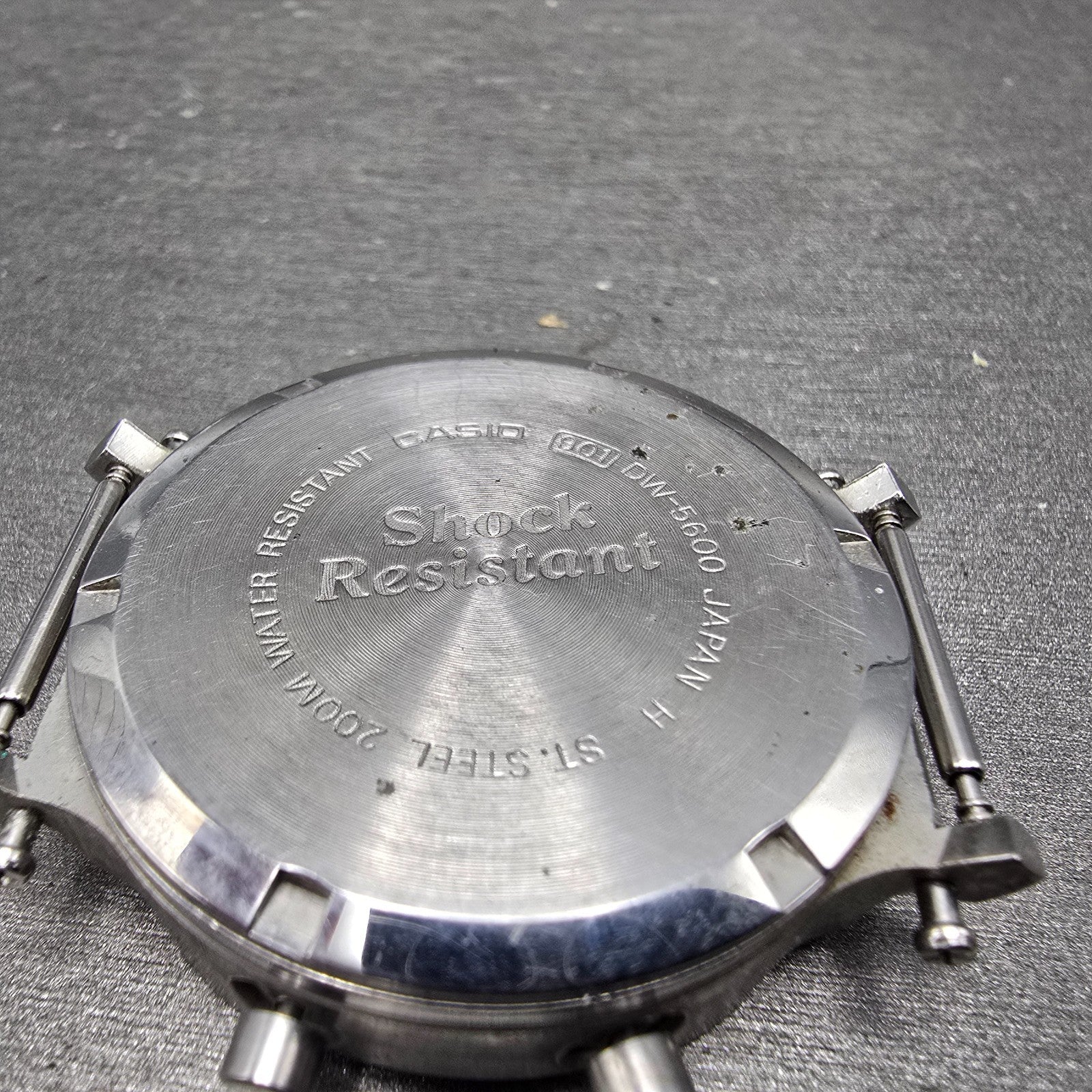 Casio DW-5600 Watch Men 38mm Silver Digital Alarm Chrono 901 New Battery VTG AB9