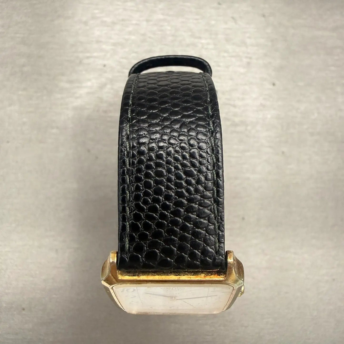 Seiko Watch Men 26mm White Dial Gold Tone Rectangle 6530-5500 New Battery VTG4