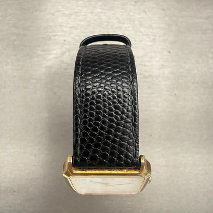 Seiko Watch Men 26mm White Dial Gold Tone Rectangle 6530-5500 New Battery VTG4