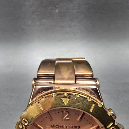 Michael Kors Dylan Chronograph Watch Women 41mm Pink Dial Rose Gold Tone NewBatt4