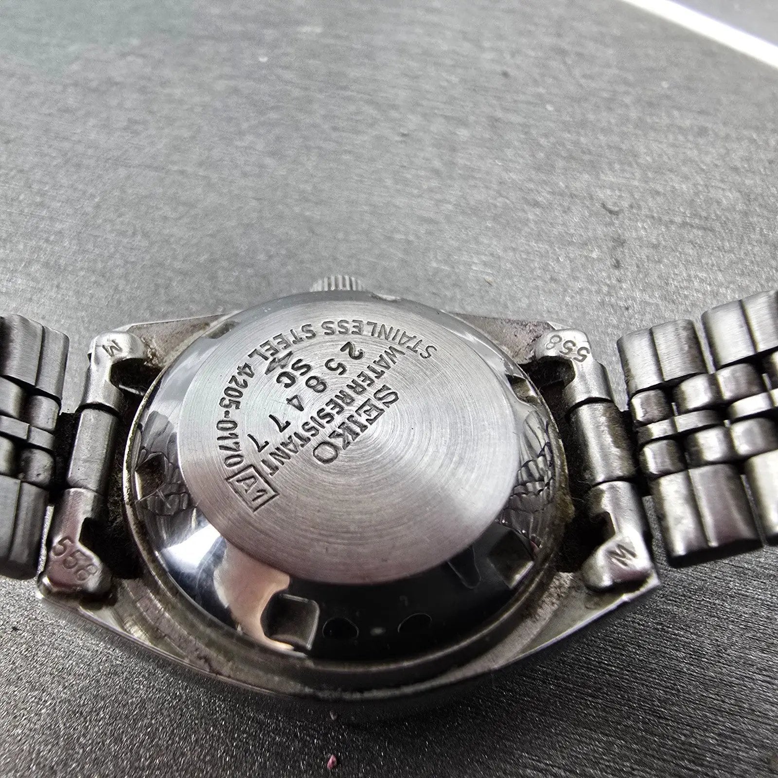 Seiko Automatic Watch Women 25mm Silver Dial Silver Tone Date 4205-0170 Runs10
