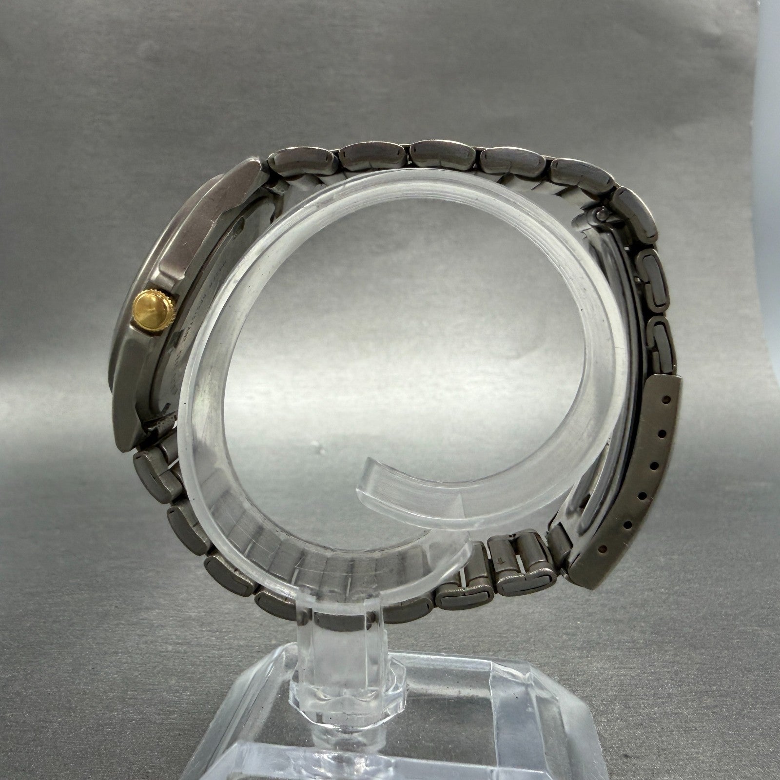 Seiko Alba Epsilon Watch Men 34mm Champagne Titanium Two Tone Date New Battery6
