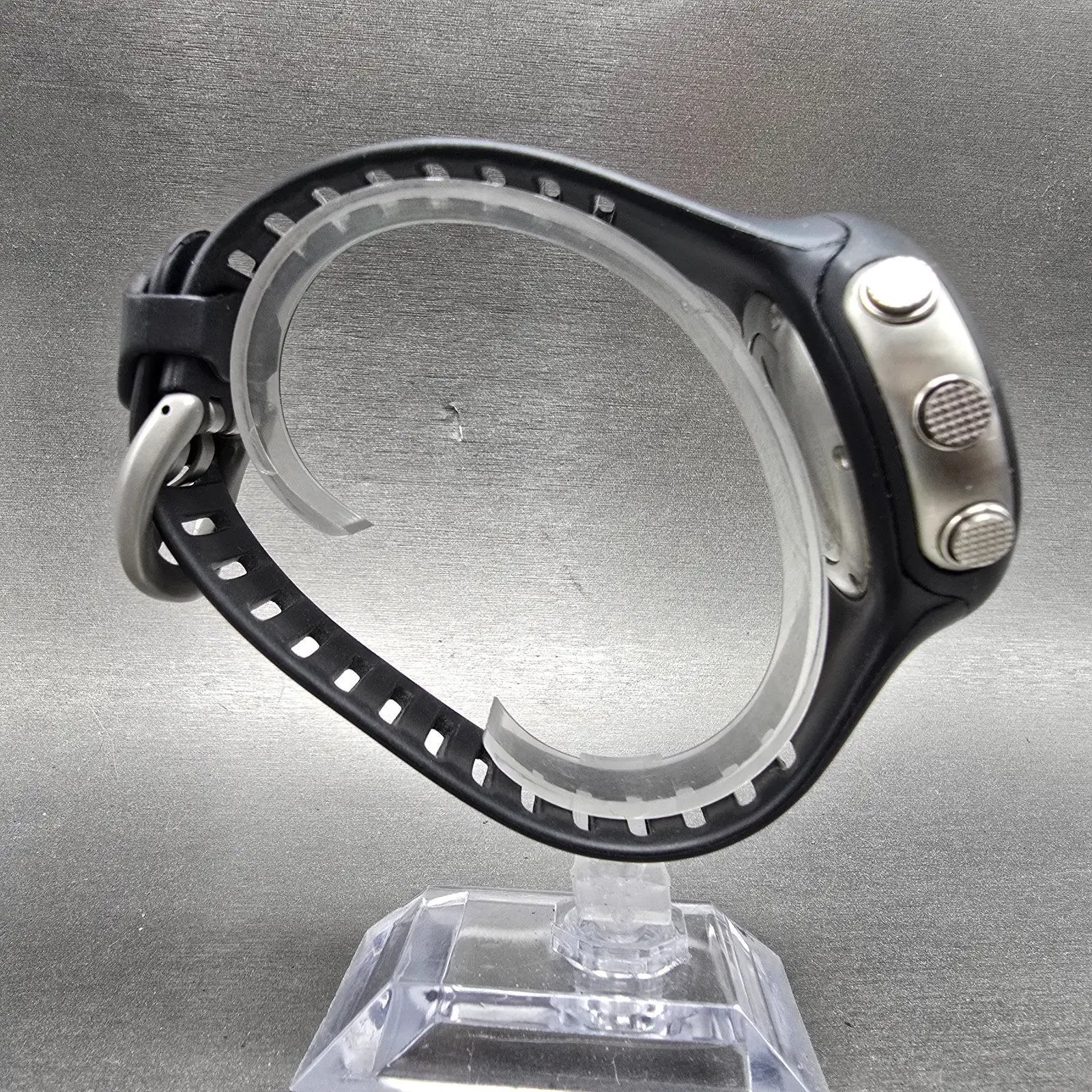 Nike Oregon Digital Watch Men 45mm Black Silver Alarm Chronograph READ! New Batt8