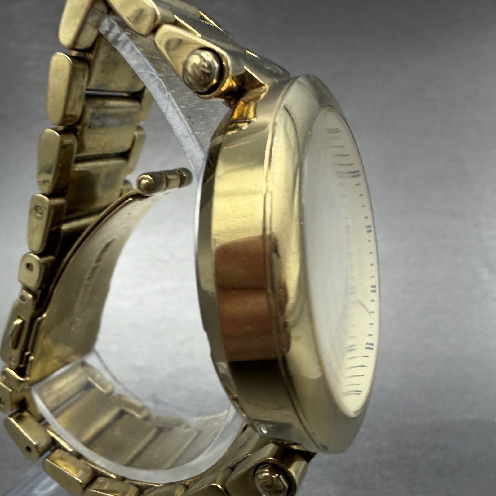 Michael Kors Watch Women 39mm MOP Dial Gold Tone Date Round MK-5071 New Batt3