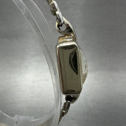 Hamilton Watch Women 14mm Cream Dial 14K Solid White Gold  Manual Wind Runs3