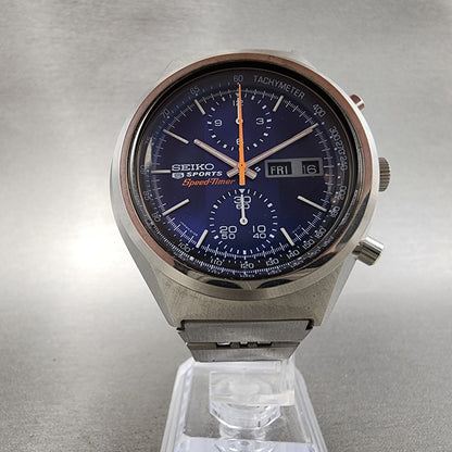 Seiko Speedtimer Holy Grail Chronograph Watch Men 41mm Blue Dial Steel Runs