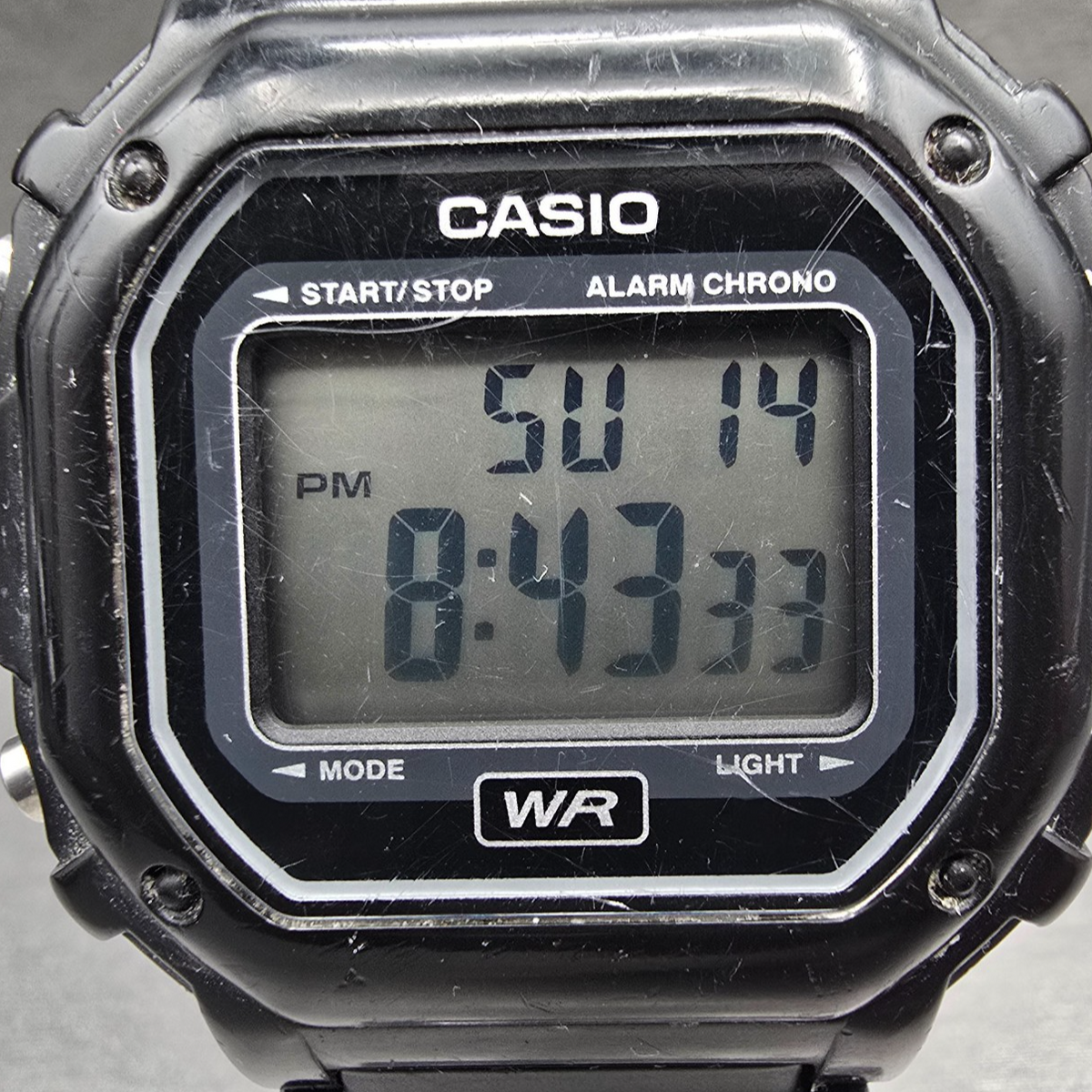 Casio F-108WH Watch Men 42mm Black Black Chrono Alarm Rectangle New Battery 451