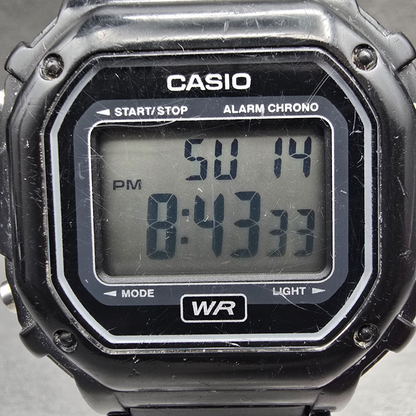 Casio F-108WH Watch Men 42mm Black Black Chrono Alarm Rectangle New Battery 451