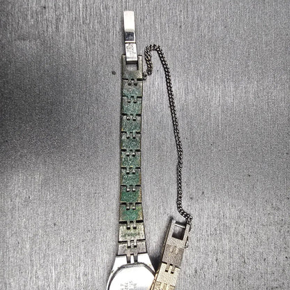 Seiko Watch Women 16mm Silver Dial Silver Tone Oval 7321-5399 New Battery11