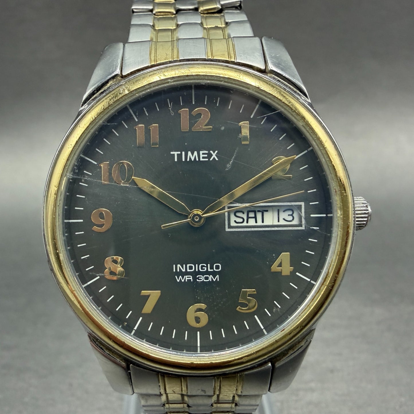 Timex Easy Reader Watch Men 36mm Gray Dial Two Tone Date Round new Battery ABDC0