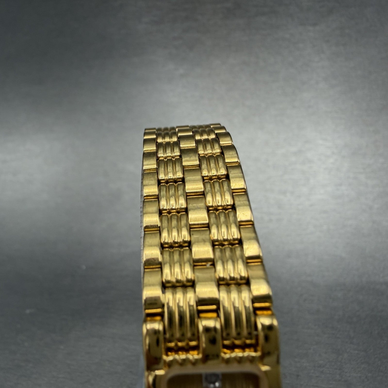 Bulova Tank Watch Women 14mm Champagne Dial Gold Tone 97P13 New Battery ABC4