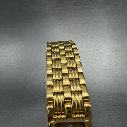 Bulova Tank Watch Women 14mm Champagne Dial Gold Tone 97P13 New Battery ABC4