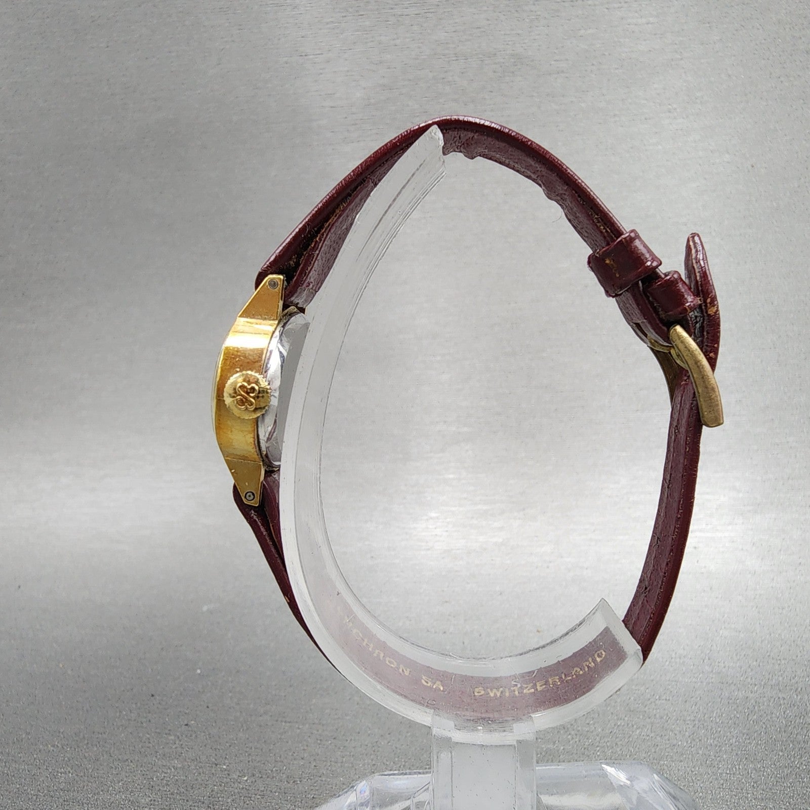 Ernest Borel Watch Women 25mm Red Dial Gold Plated Manual Wind Runs VTG6