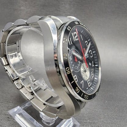 Victorinox Swiss Army XLS Chronograph Watch Men 45mm Black Dial Steel Date Alarm3