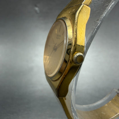 Seiko Watch Women 21mm Champagne Dial Gold Tone Date Round 2A22-0029 New Battery2