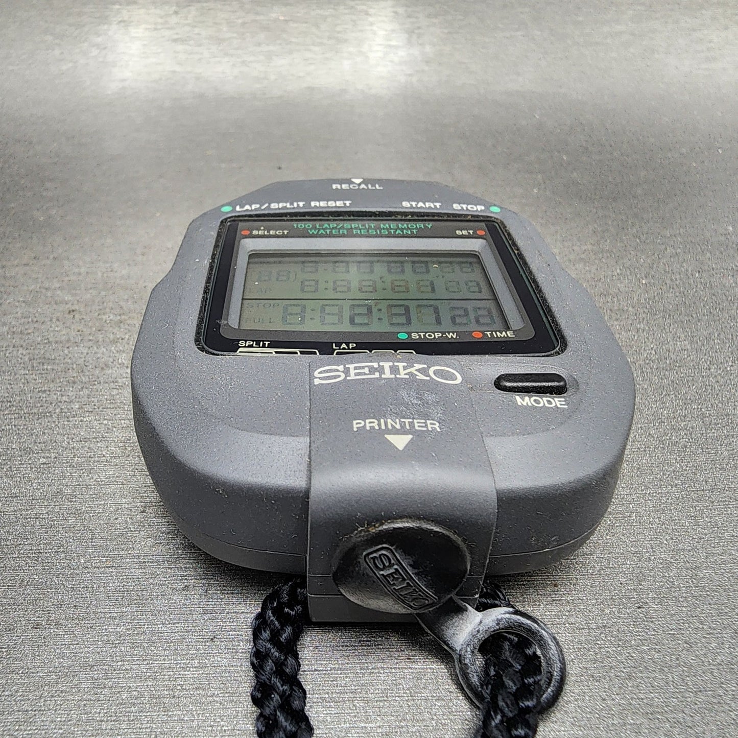 Seiko SVAY006 Stopwatch Digital Gray Tone S1234000 New Battery W/Case2