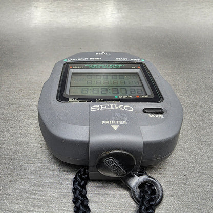 Seiko SVAY006 Stopwatch Digital Gray Tone S1234000 New Battery W/Case2
