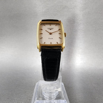 Longines Tank Watch Women 20mm White Dial Gold Tone Rectangle 7026 New Battery4