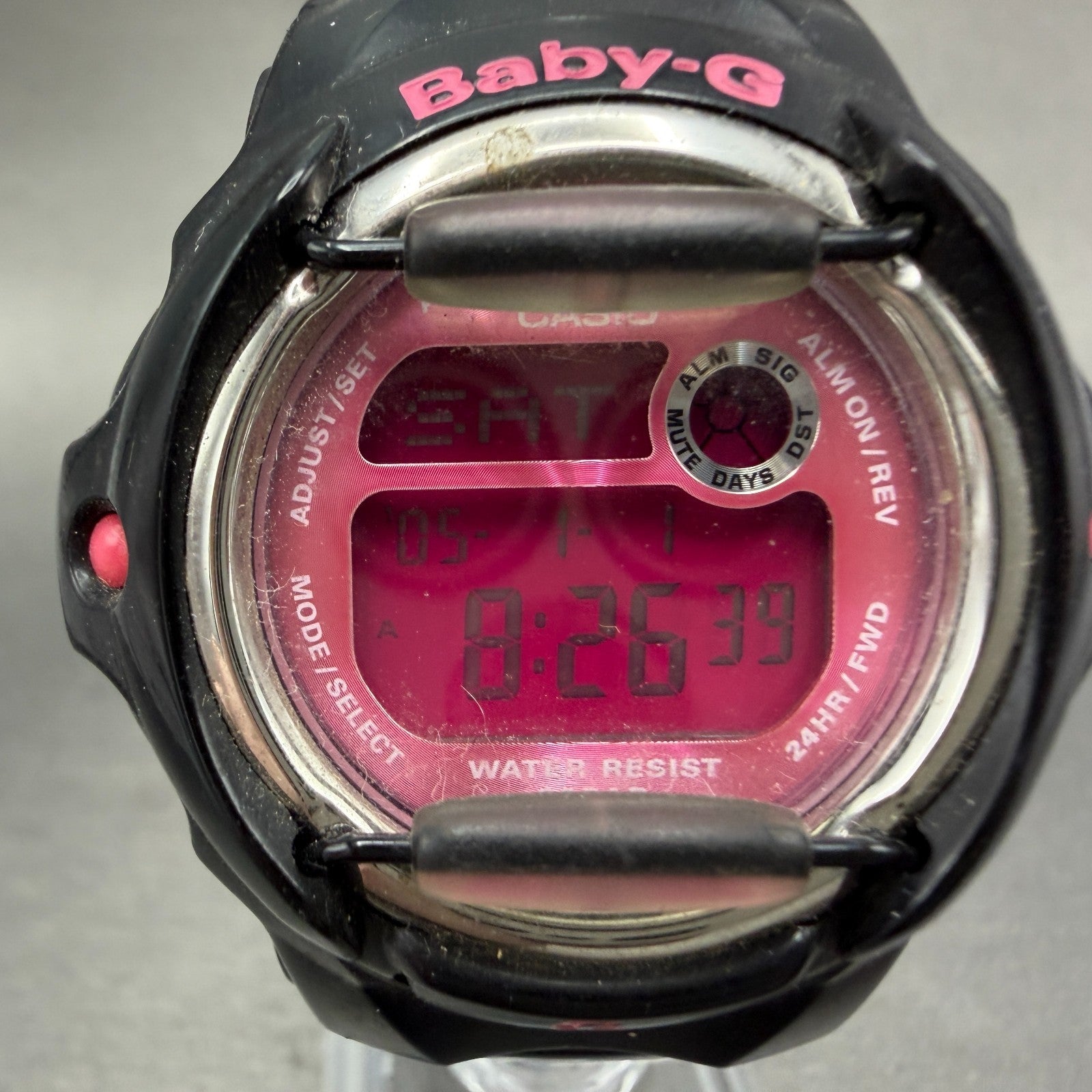 Casio Baby-G Watch Women Pink Black Digital Alarm Chronograph BG-169R New Batt1