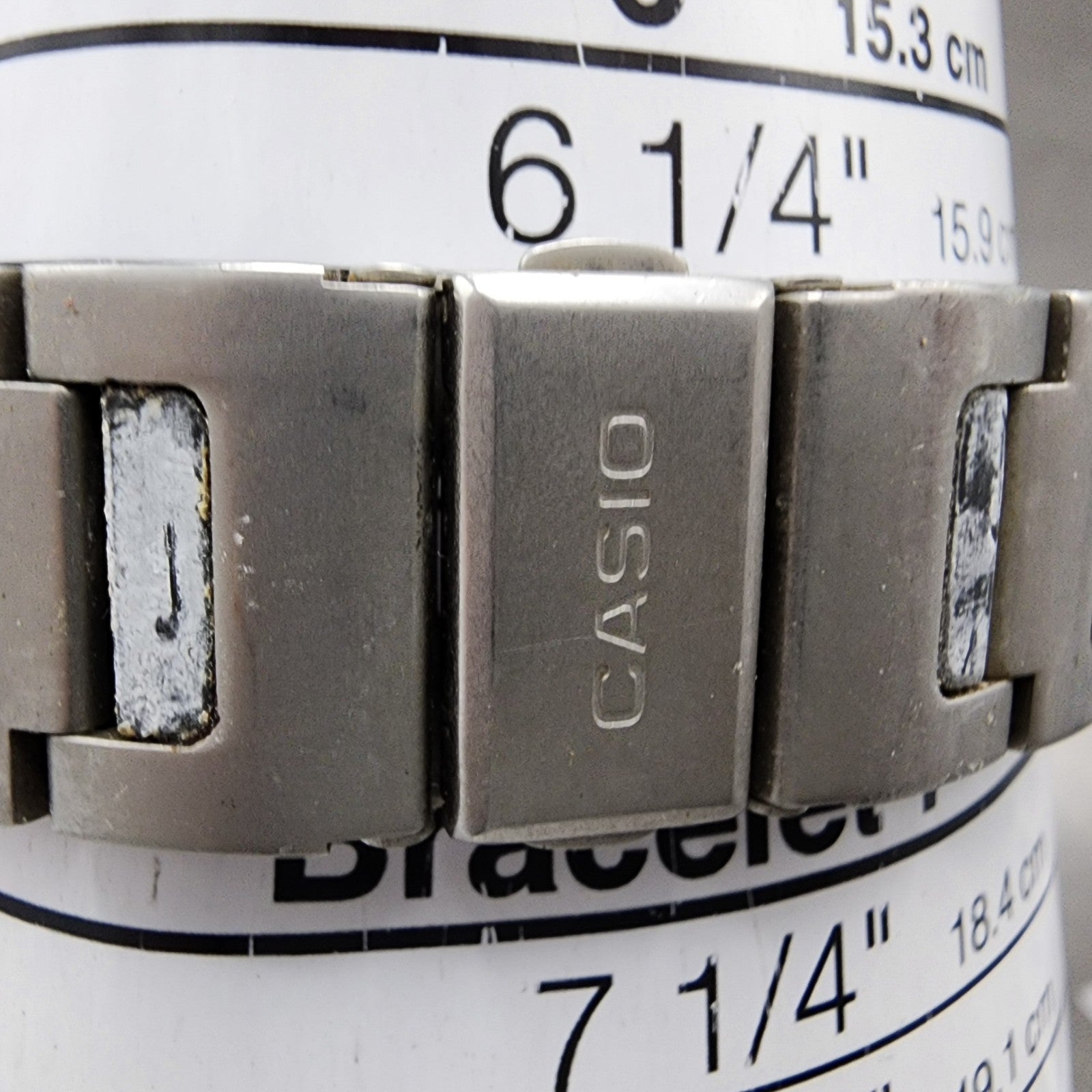 Casio HotBiz Watch Men 35mm Digital Silver Tone Rectangle VDB2100 New Battery10