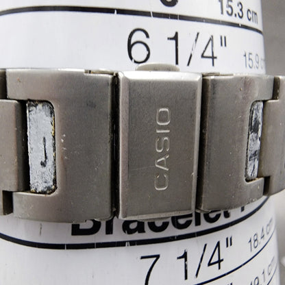 Casio HotBiz Watch Men 35mm Digital Silver Tone Rectangle VDB2100 New Battery10