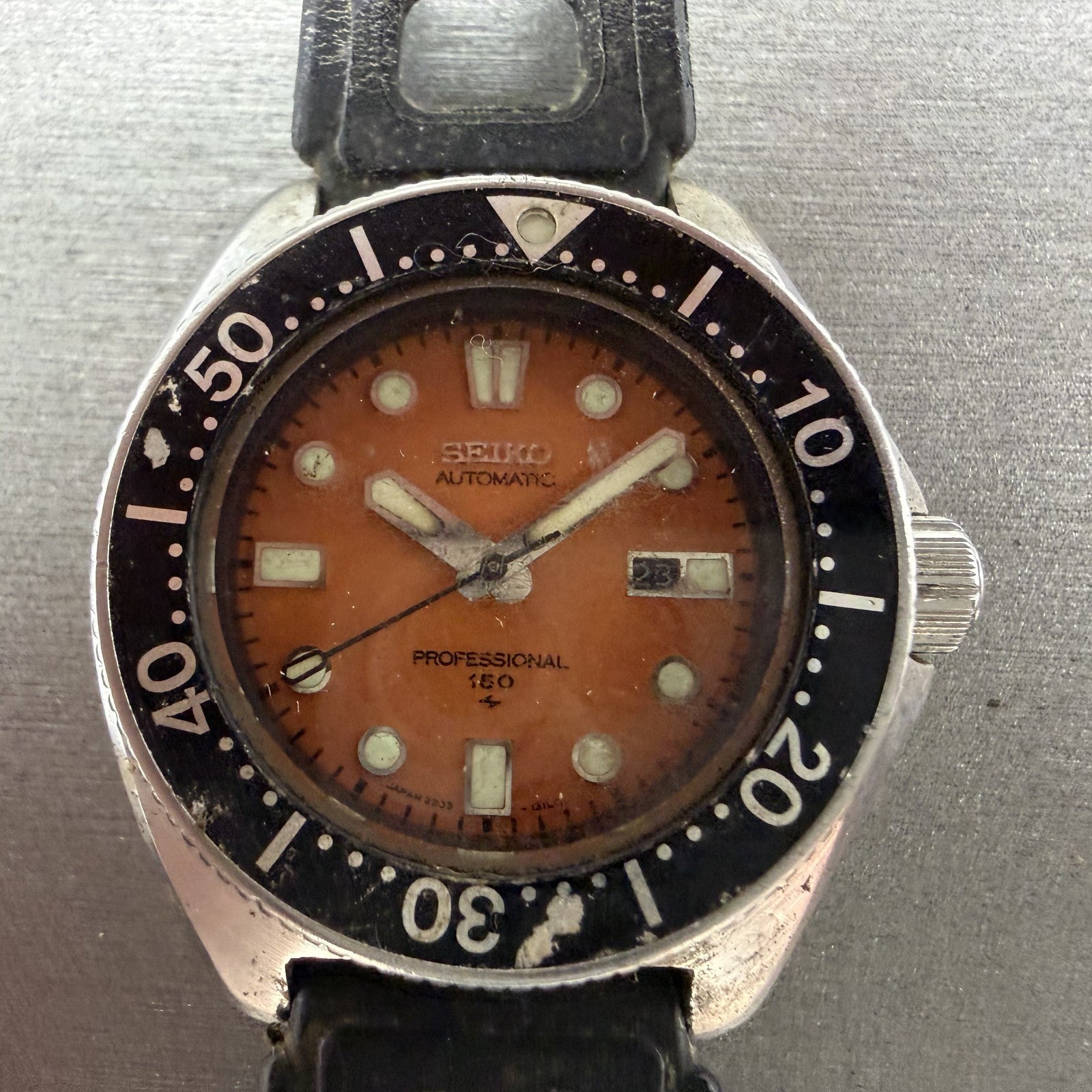 Seiko Professional Dive Watch Women 35mm Orange Dial Steel Date Automatic PARTS2