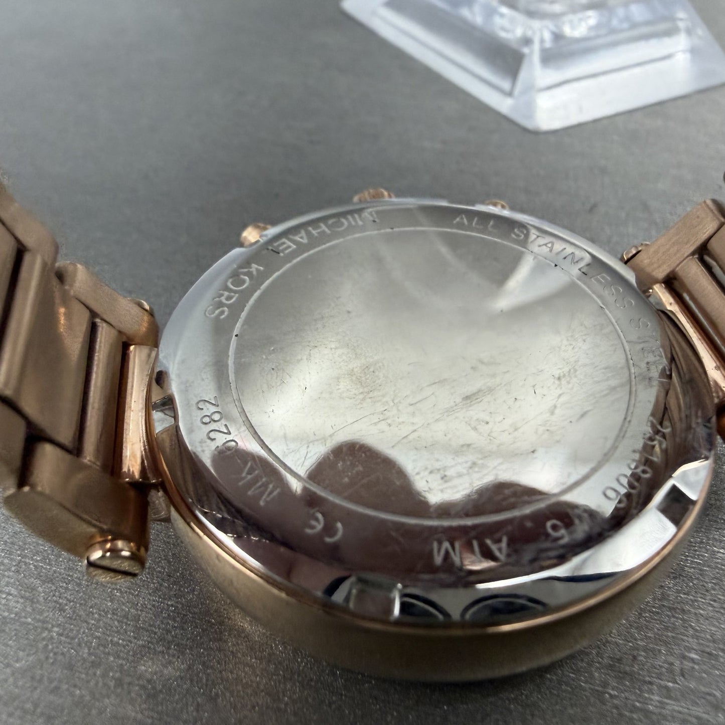 Michael kors Sawyer Watch Women 39mm MOP Dial Rose Gold Tone Date Chrono New Bat9