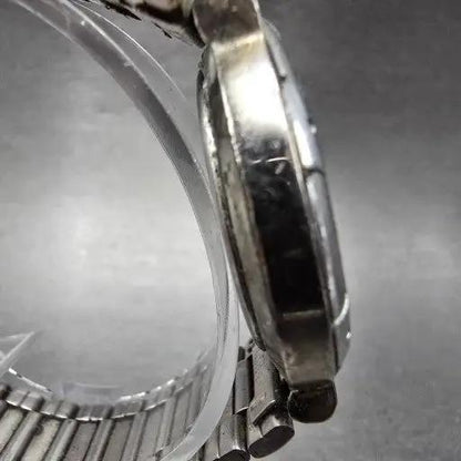 Seiko ALBA Watch Men 34mm Black Dial Silver Tone Round V254-0110 PARTS NO CROWN5