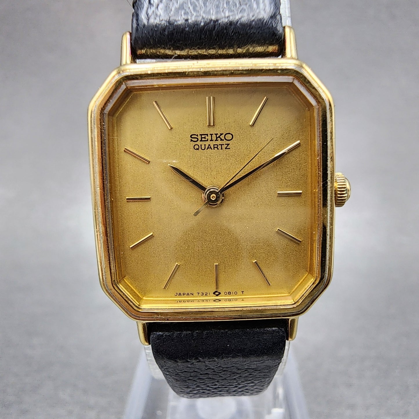 Seiko Watch Women 20mm Champagne Dial Gold Tone Octagon 73215410 New Battery1