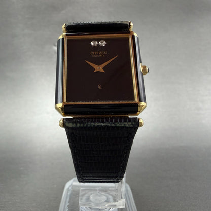 Citizen CQ Tank Watch Men 26mm Black Dial Black & Gold Tone 2820-261399 PARTS6